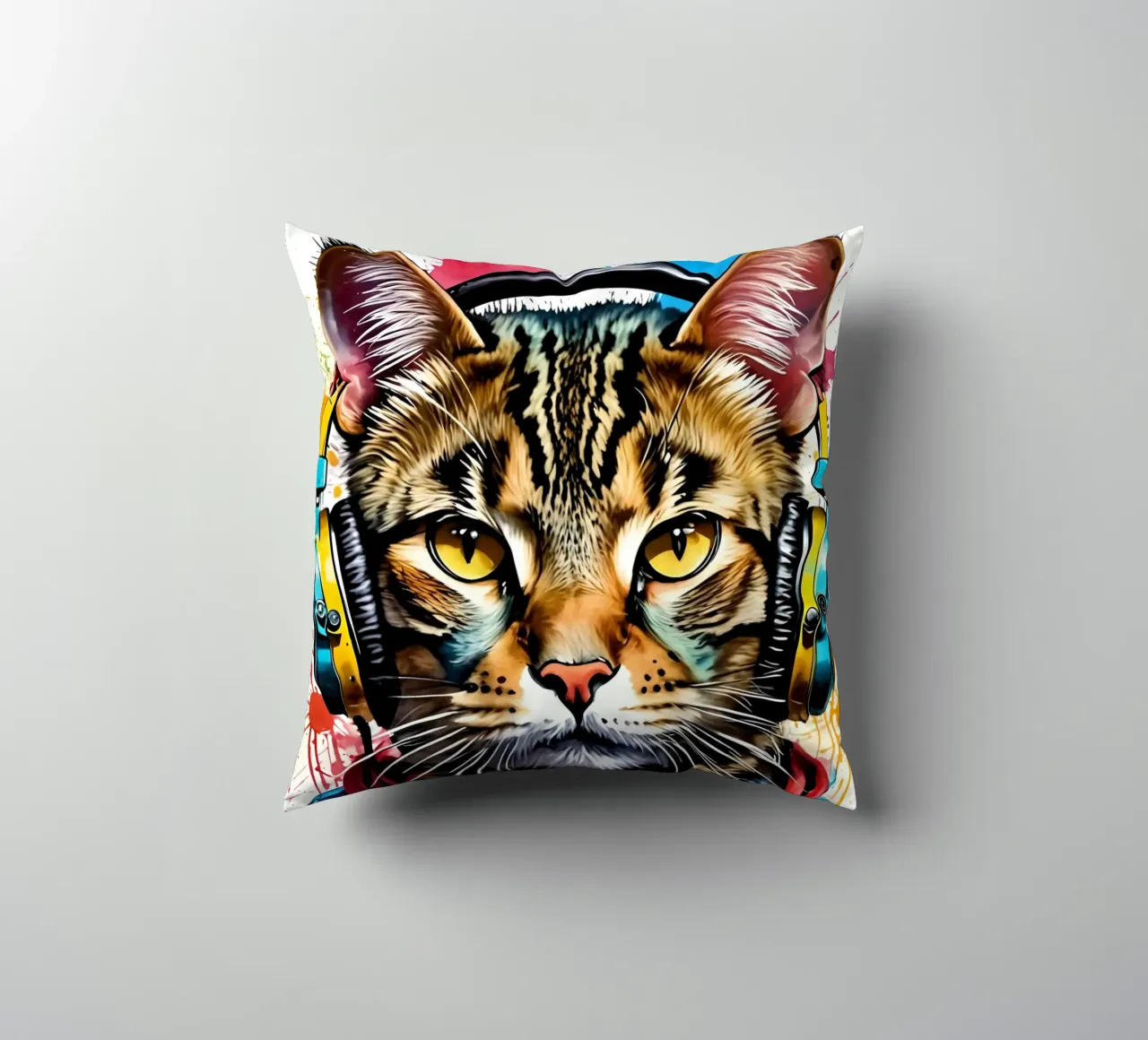 Gatto in cuffia cuscino da MakArena