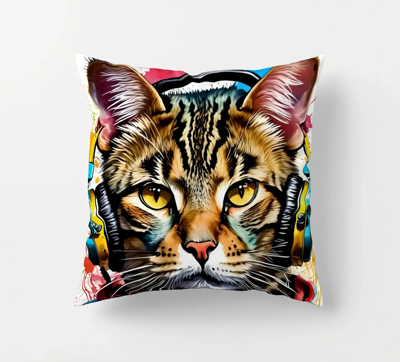 Gatto in cuffia cuscino da MakArena