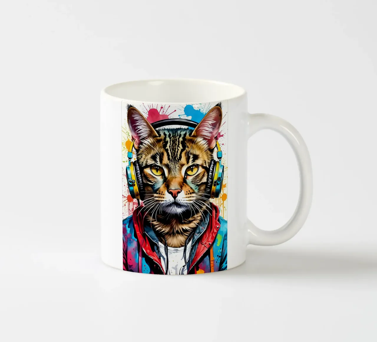 Gatto in cuffia tazza in ceramica da MakArena