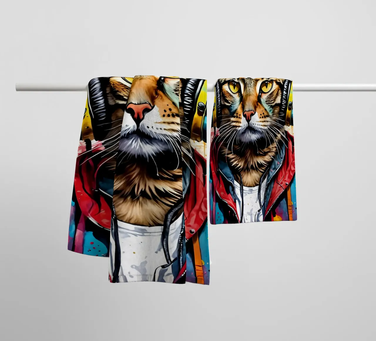 Gatto in cuffia asciugamano da bagno da MakArena