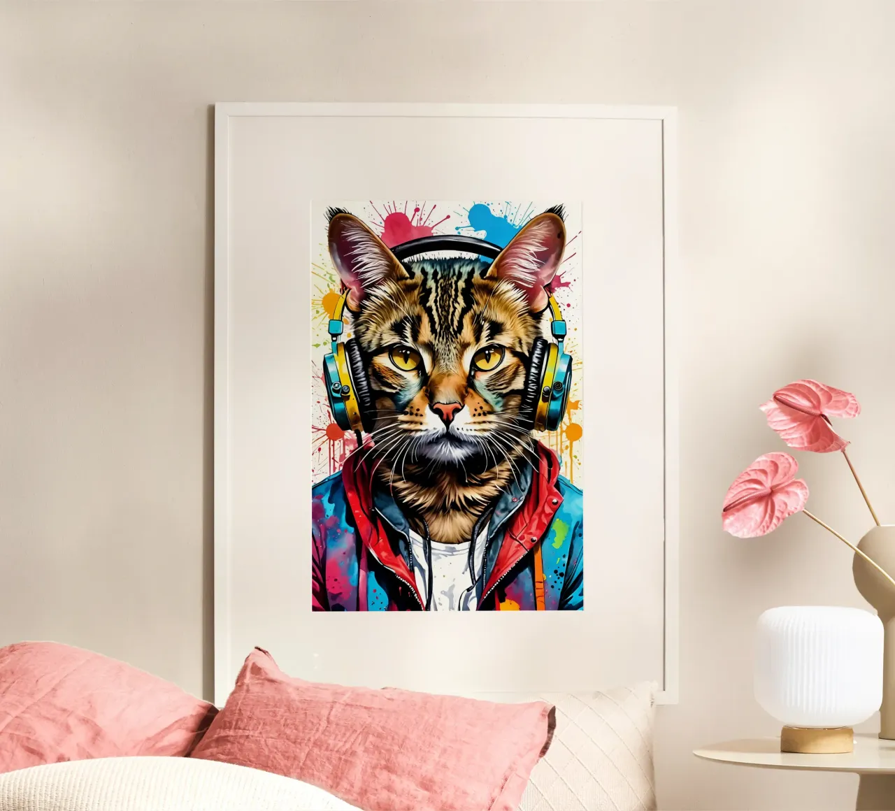 Gatto in cuffia carta hahnemühle da MakArena