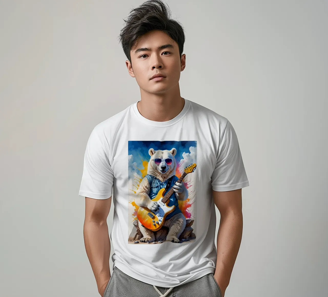 L'orso suona la chitarra t-shirt da MakArena