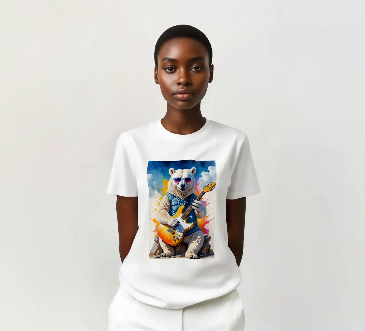 L'orso suona la chitarra t-shirt da MakArena