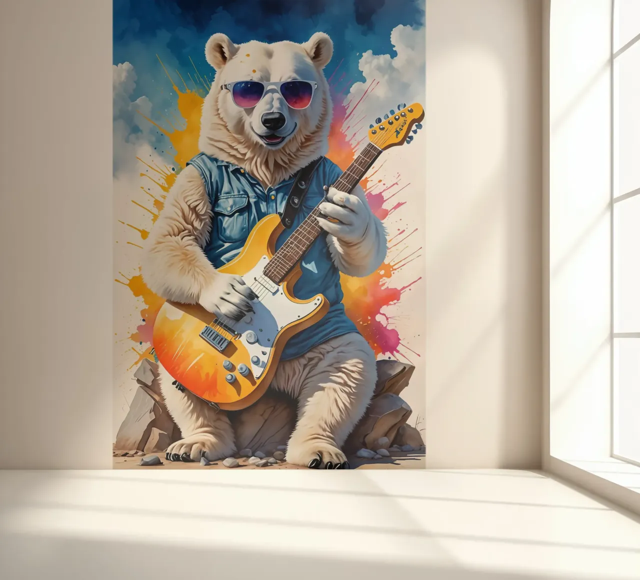 Bär spielt Gitarre Fototapete von MakArena