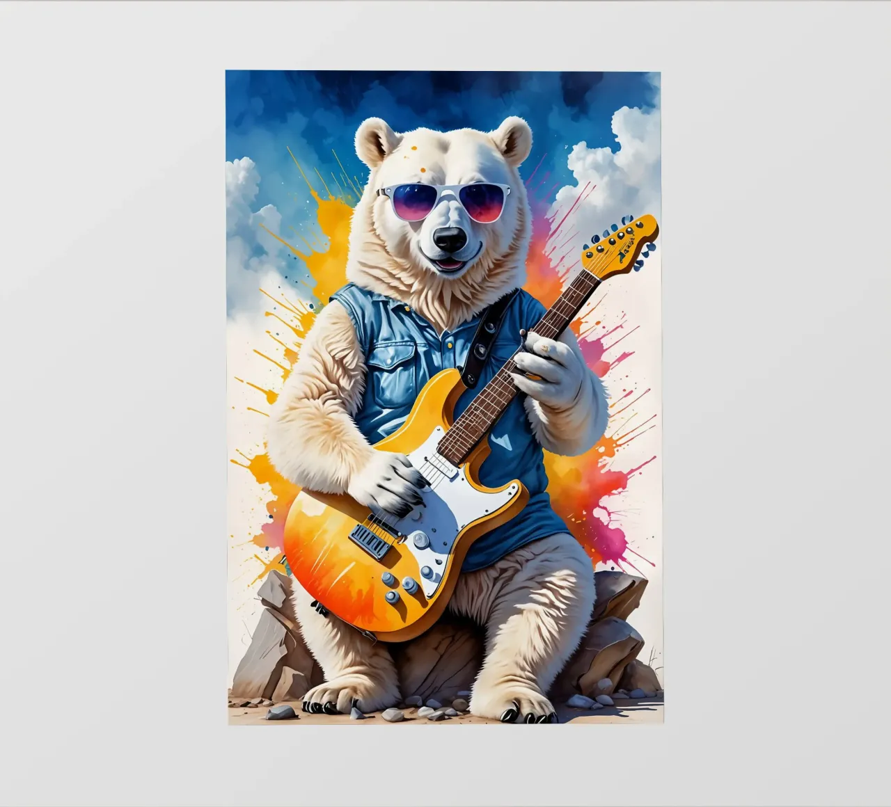 Bär spielt Gitarre Fototapete von MakArena