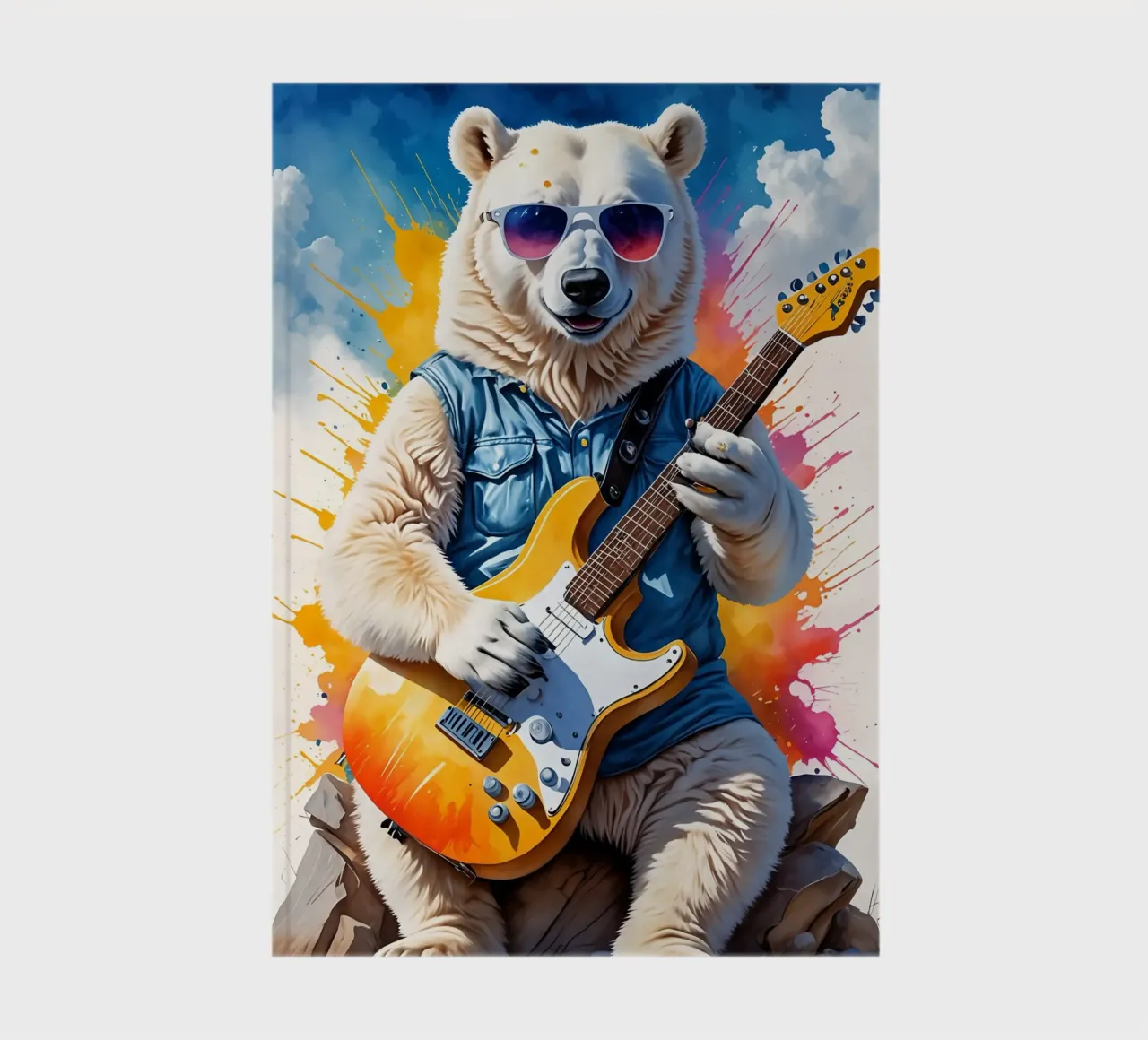 Bear play guitar notebook by MakArena
