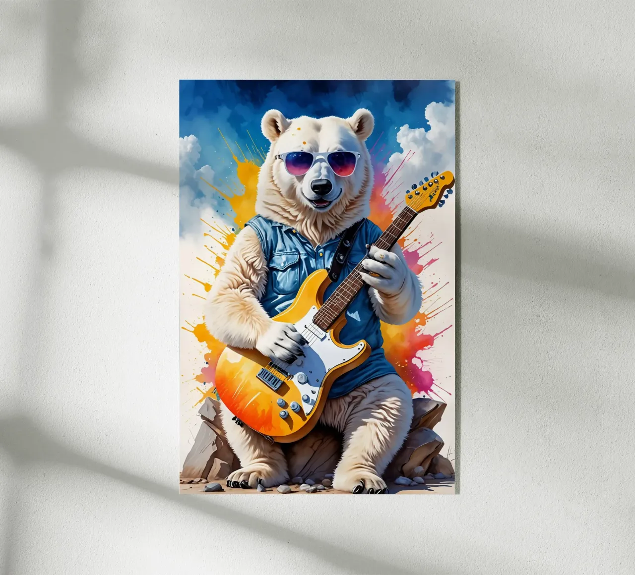 L'orso suona la chitarra plexiglass da MakArena