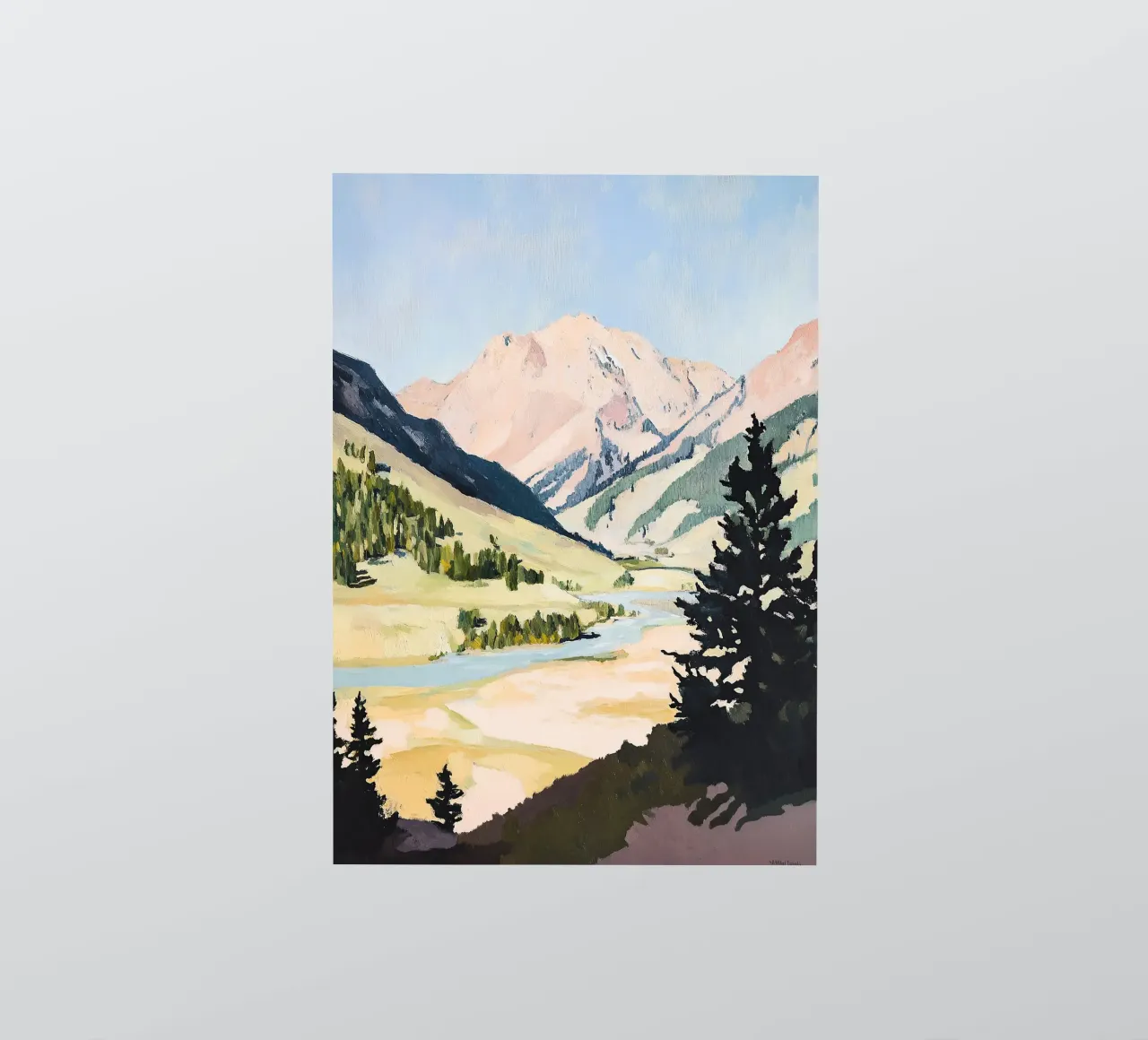 Landscape Mountains Fauvism Nature Botany Mountains sticker by Euphoria Theresa