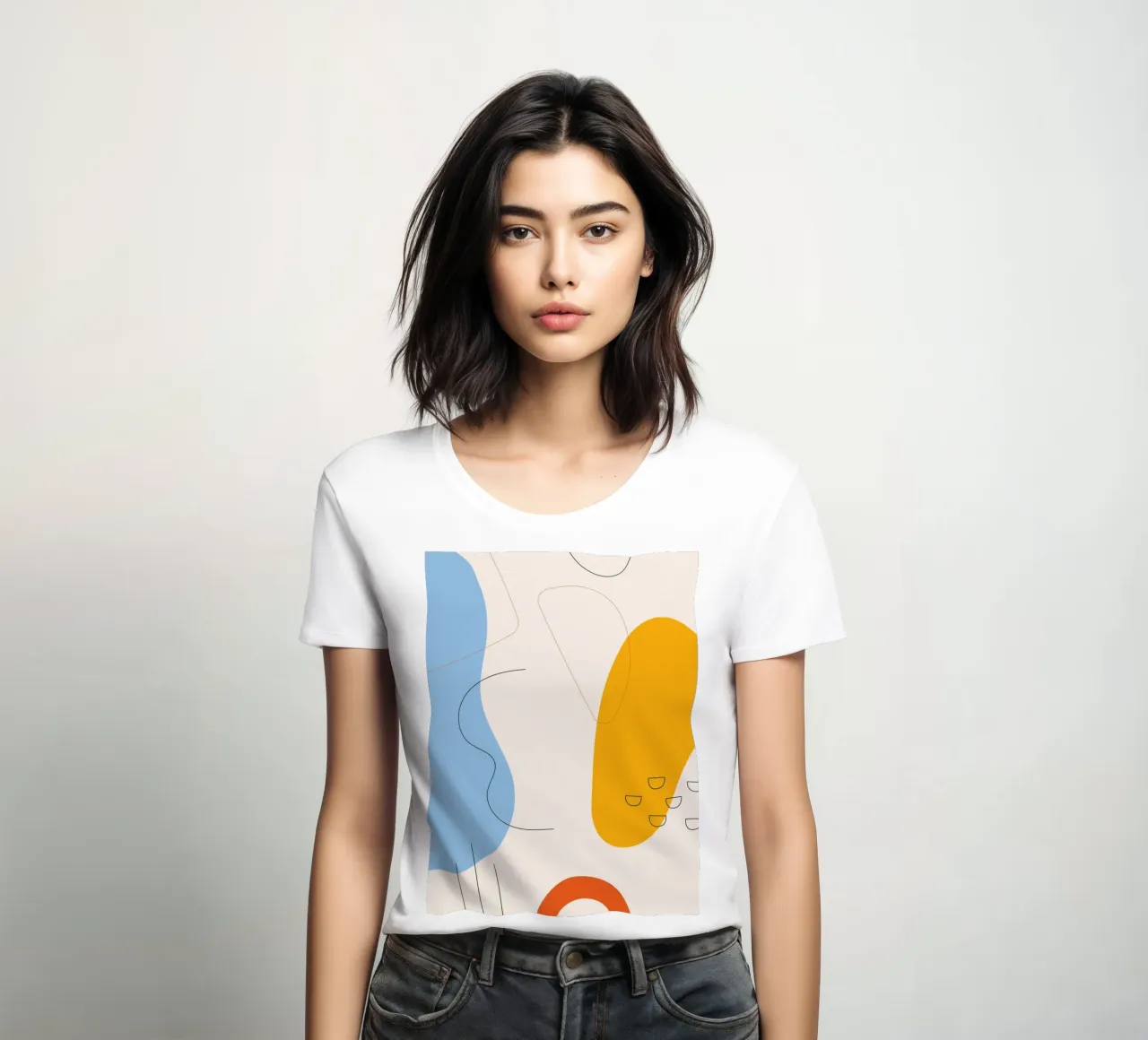 Abstract shapes Modern Minimalist women's fitted t-shirt by Whole©