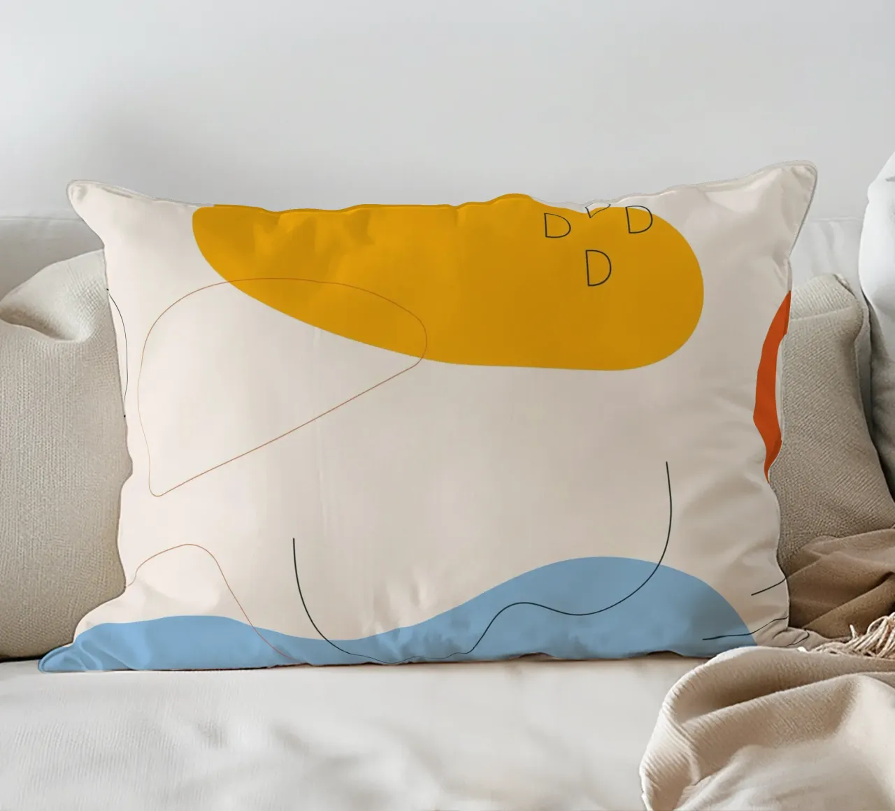 Abstract shapes Modern Minimalist decorative cushion by Whole©