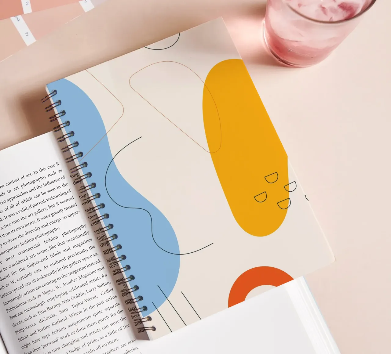 Abstract shapes Modern Minimalist spiral notebook by Whole©