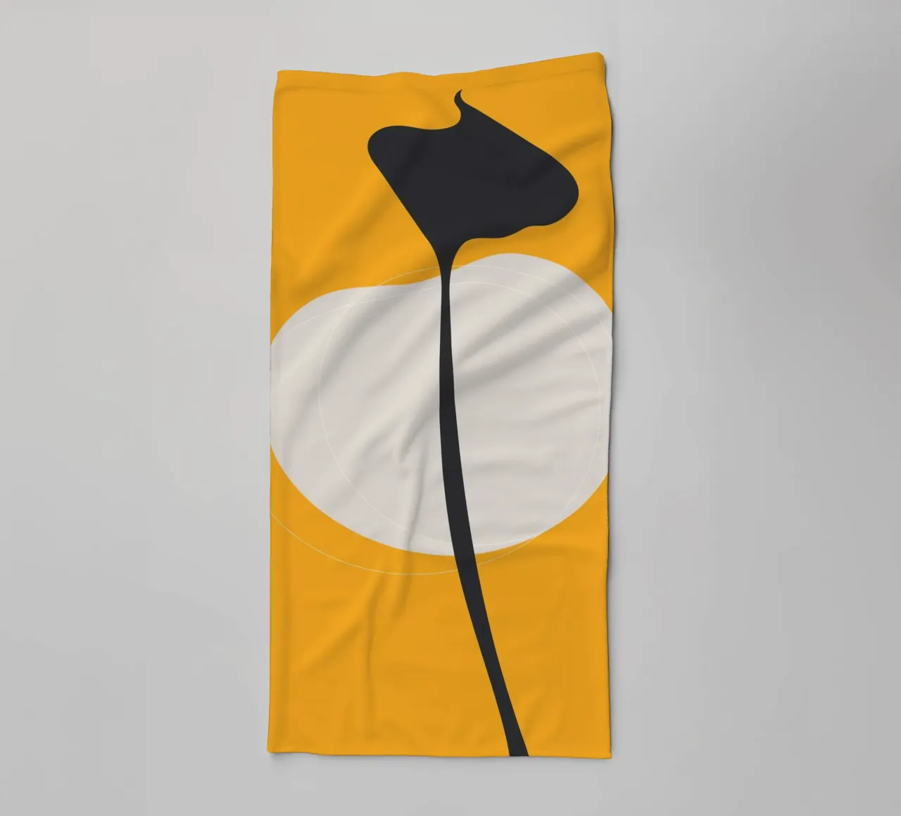 Fleur minimaliste Moderne Jaune Noir serviette de bain de Whole©