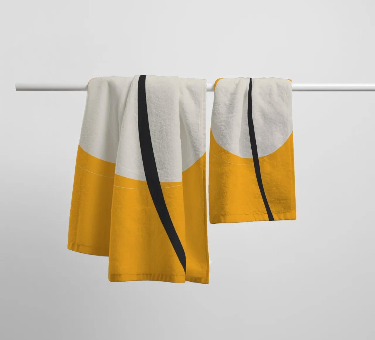 Fleur minimaliste Moderne Jaune Noir serviette de bain de Whole©