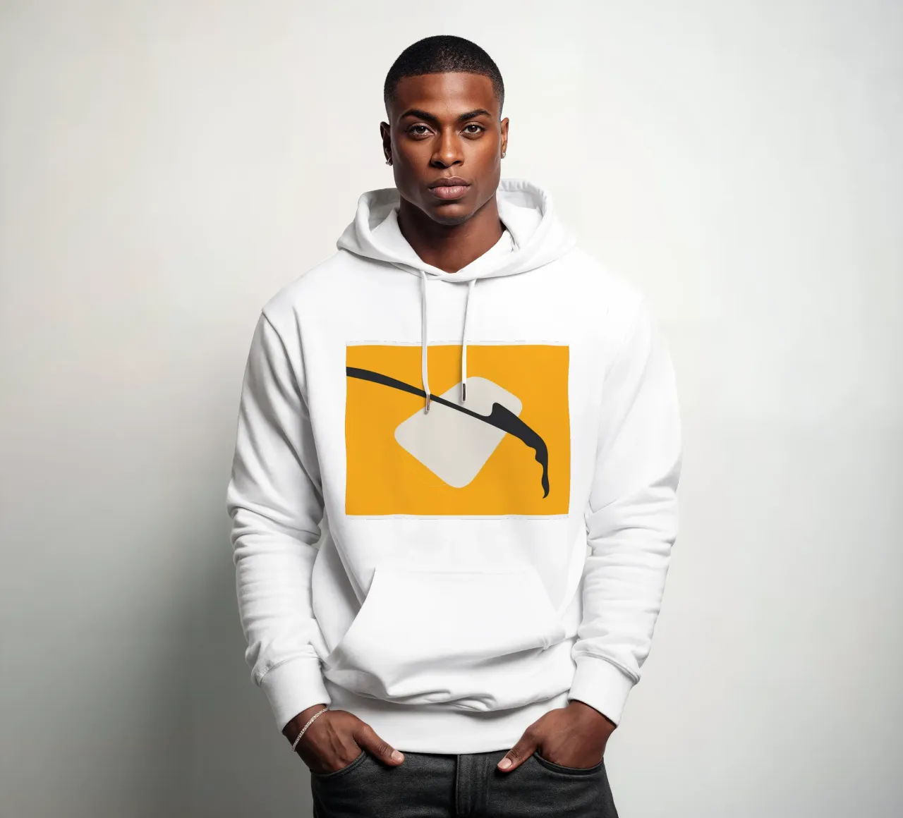 Design moderno e minimalista giallo nero felpa con cappuccio da Whole©