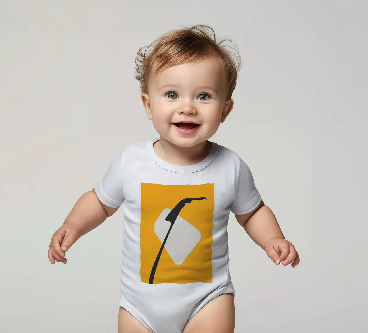 Design minimaliste moderne Jaune Noir body bébé de Whole©