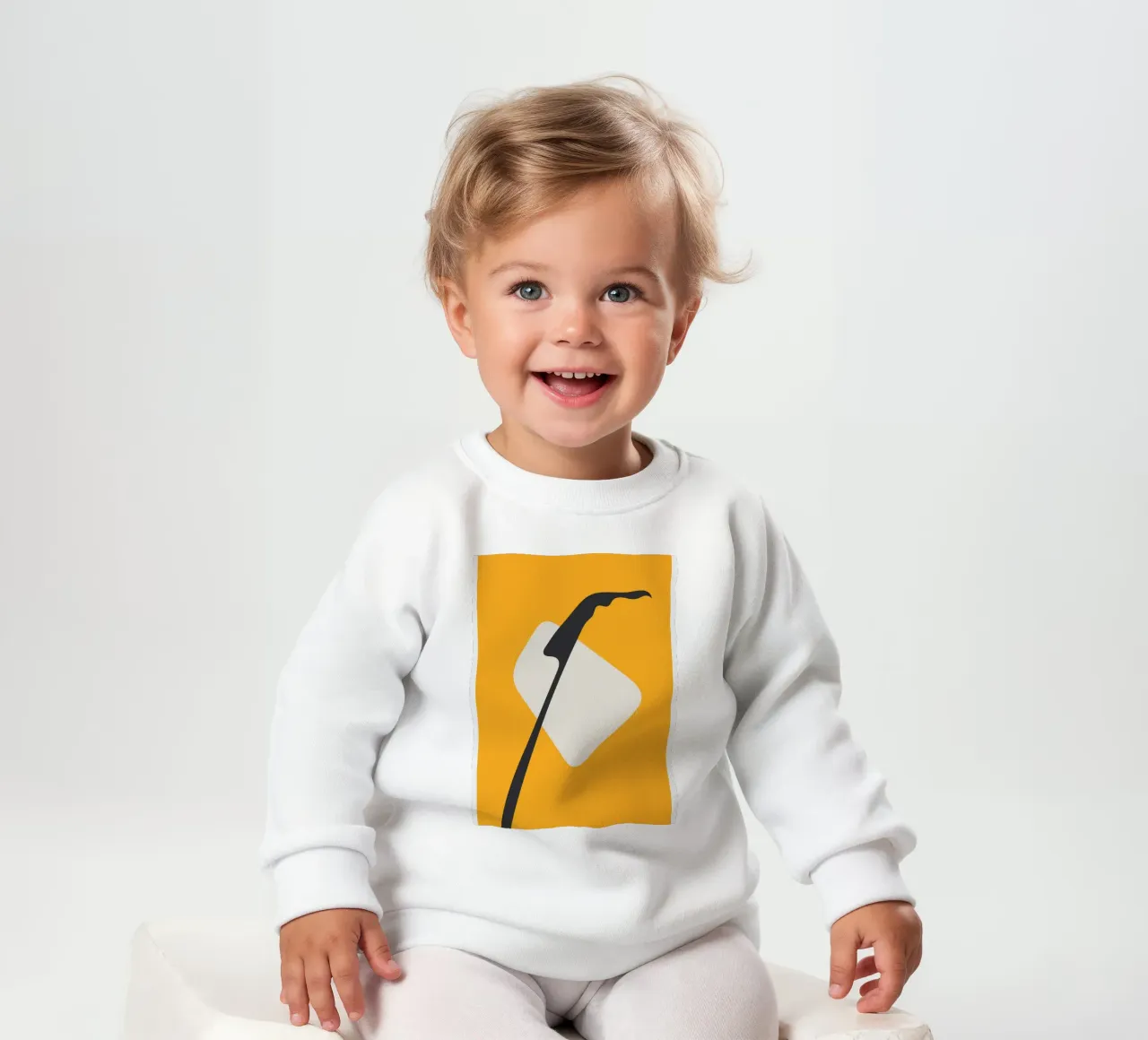 Design minimaliste moderne Jaune Noir sweat pour bébé de Whole©