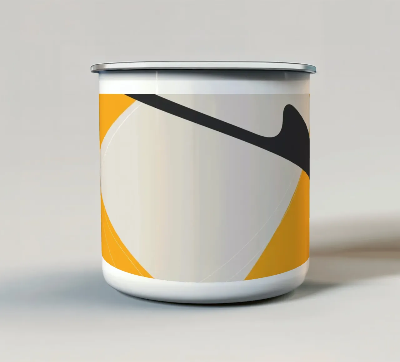 Design minimaliste moderne Jaune Noir mug en émail de Whole©