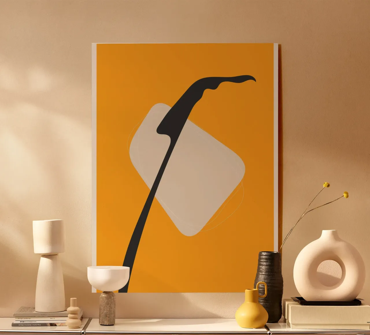 Design minimaliste moderne Jaune Noir plexiglas de Whole©