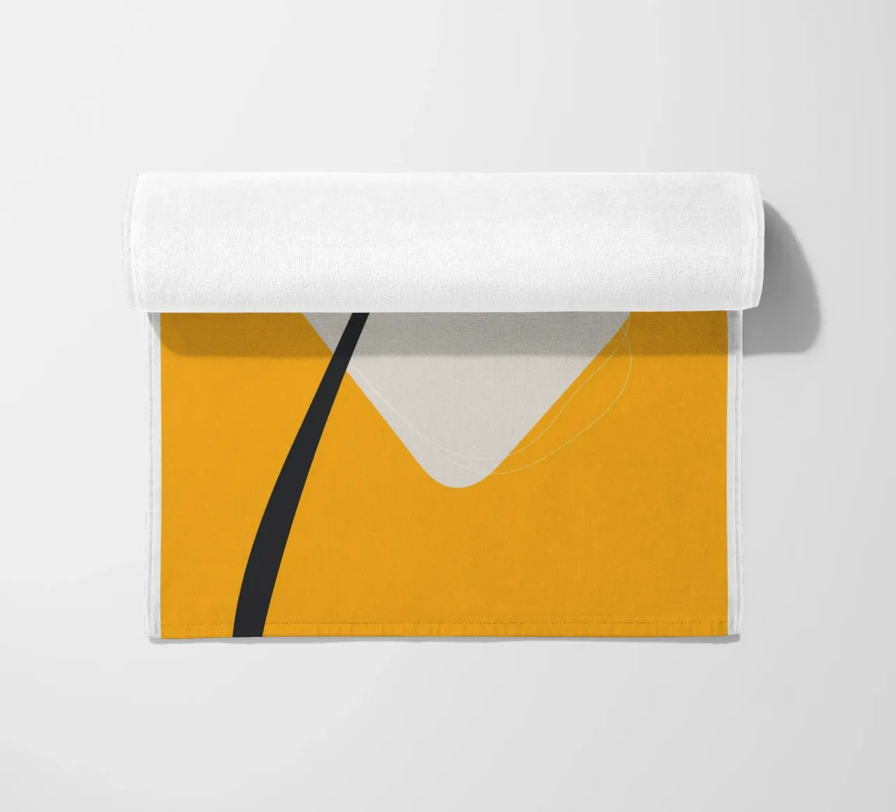 Design minimaliste moderne Jaune Noir serviette de plage de Whole©