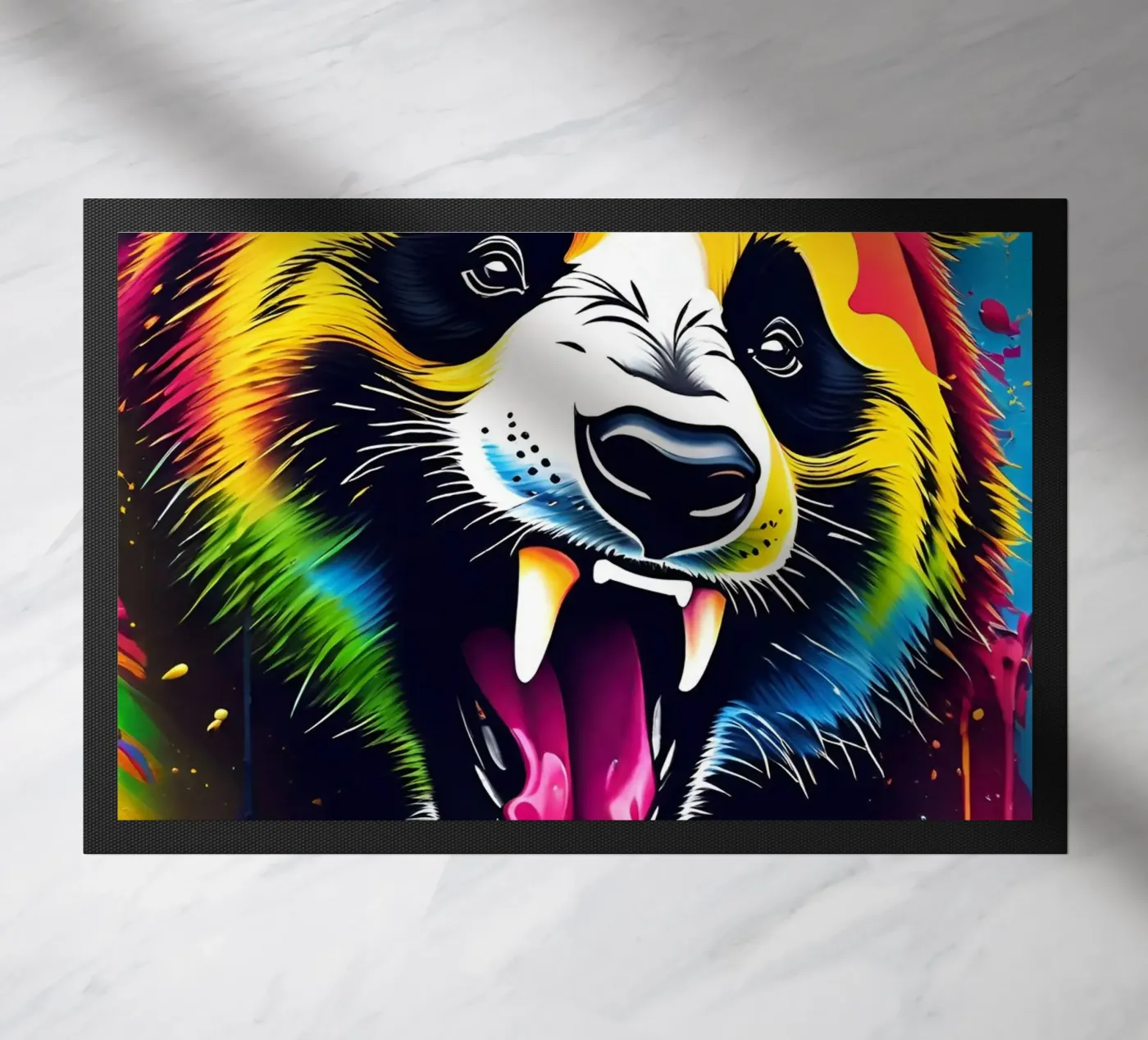 Panda, graffiti deurmat van MakArena