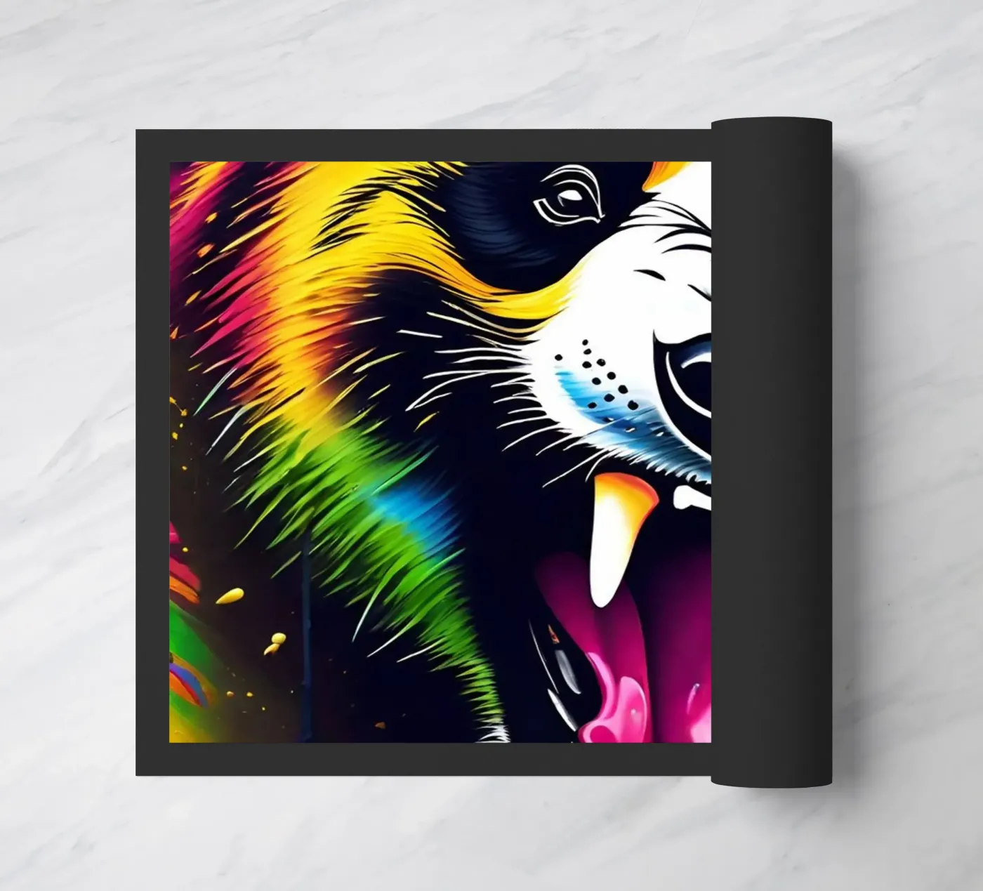 Panda, graffiti deurmat van MakArena