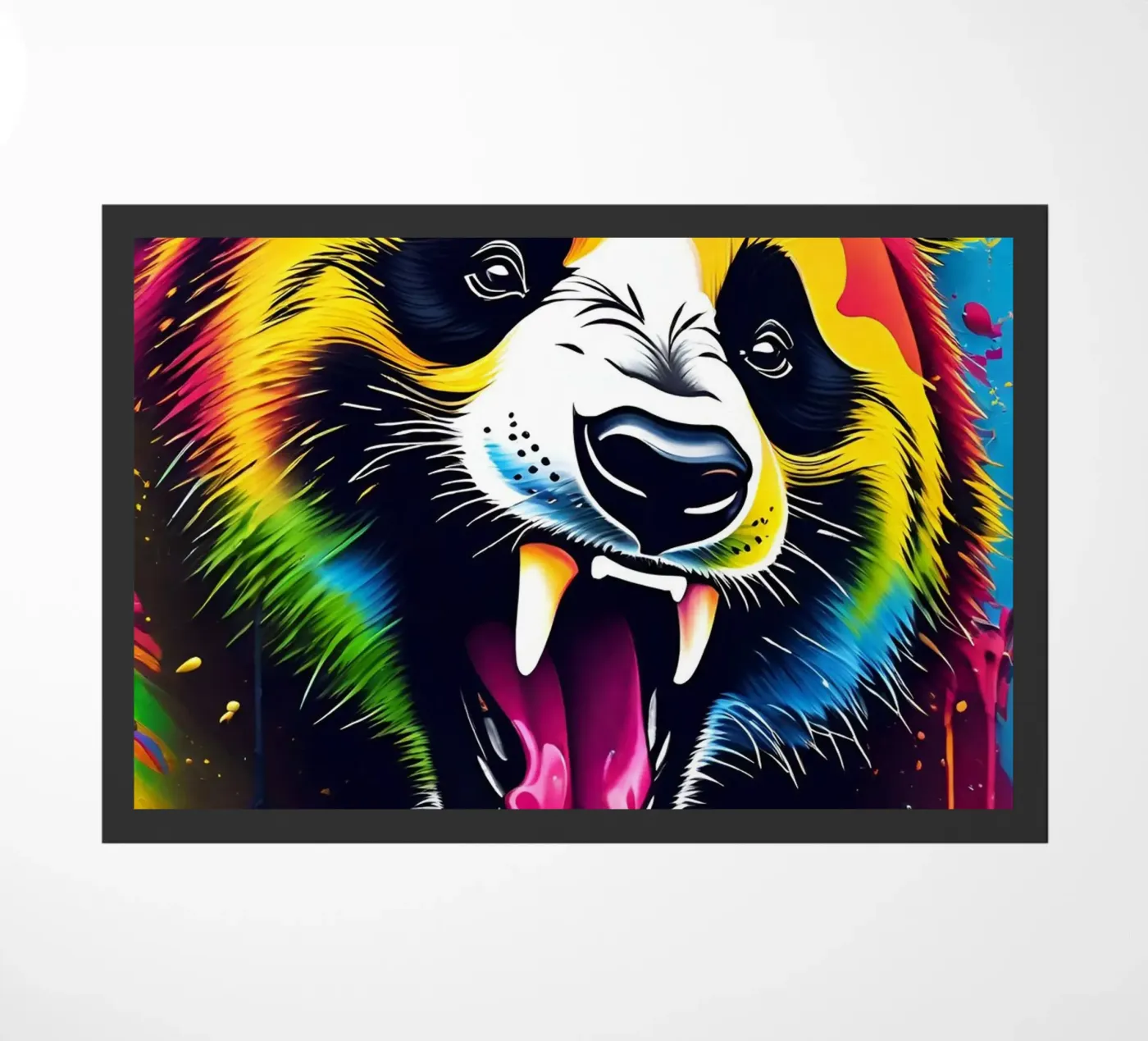 Panda, graffiti deurmat van MakArena