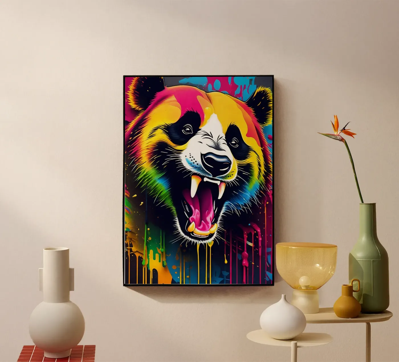 Panda, graffiti plexiglas de MakArena