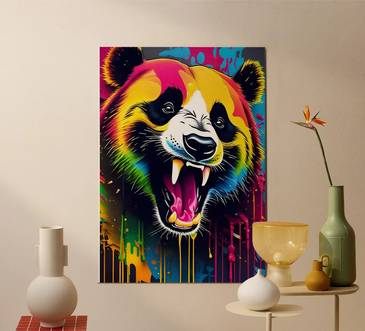 Panda, graffiti poster con telaio in plastica da MakArena