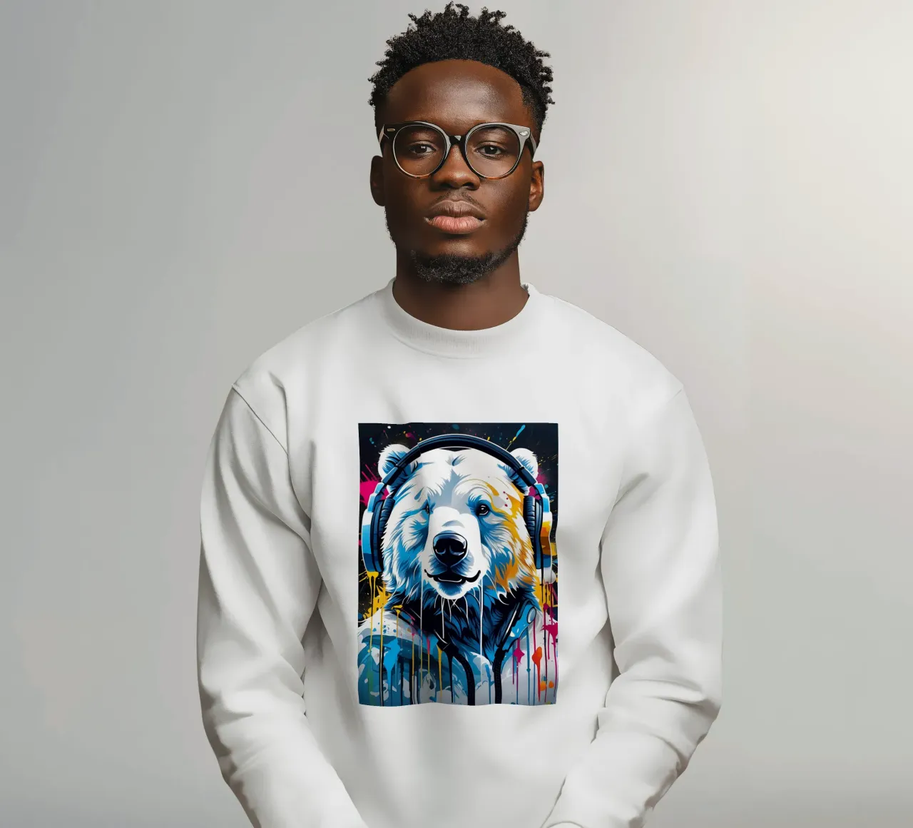 Orso polare in cuffia, graffiti felpa da MakArena