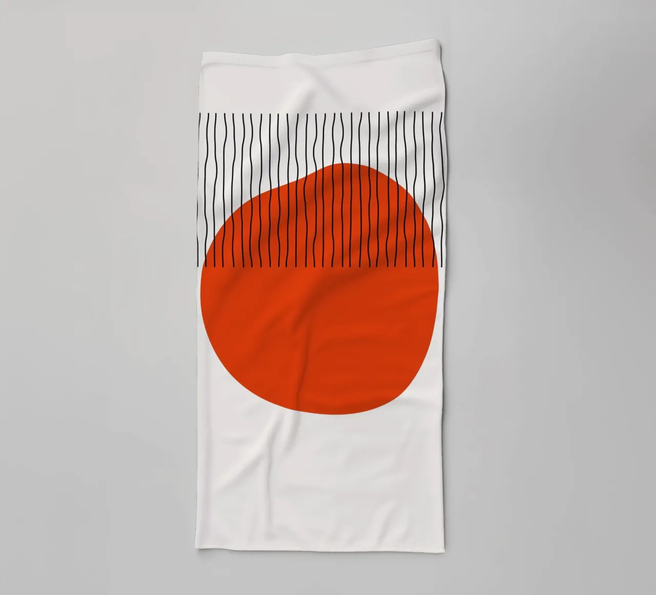 Modern Boho Art Minimalist Red Black towel by Whole©