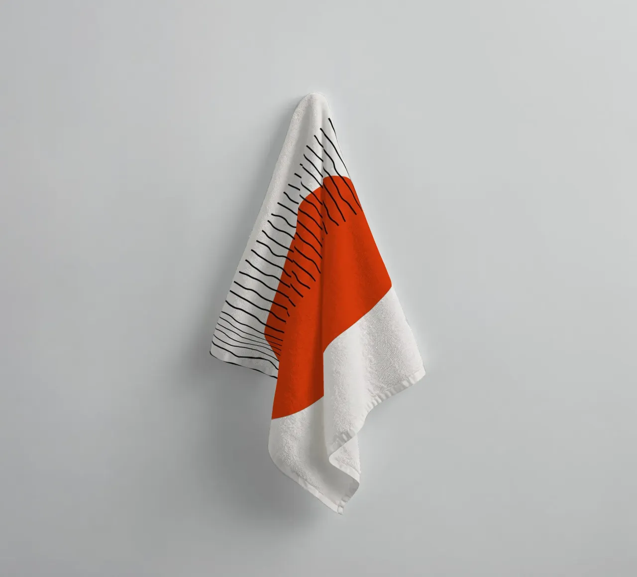 Modern Boho Art Minimalist Red Black towel by Whole©