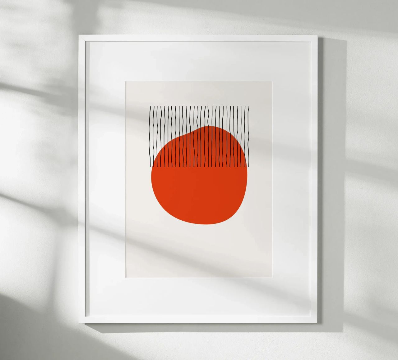 Modernes Boho Kunst Minimalistisch Rot Schwarz Poster von Whole©