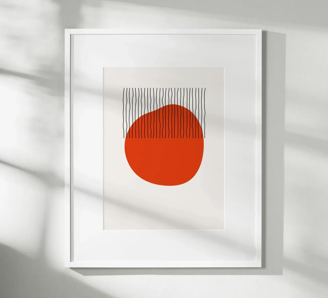 Arte moderna Boho Minimalista Rosso Nero poster con telaio in plastica da Whole©