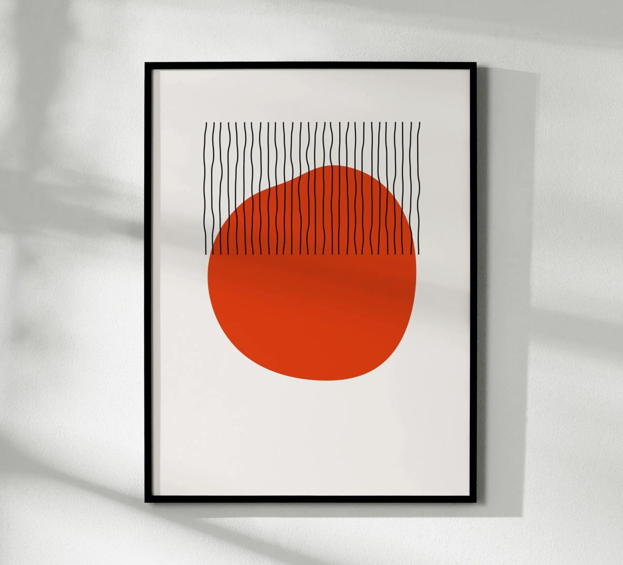 Modernes Boho Kunst Minimalistisch Rot Schwarz Poster von Whole©
