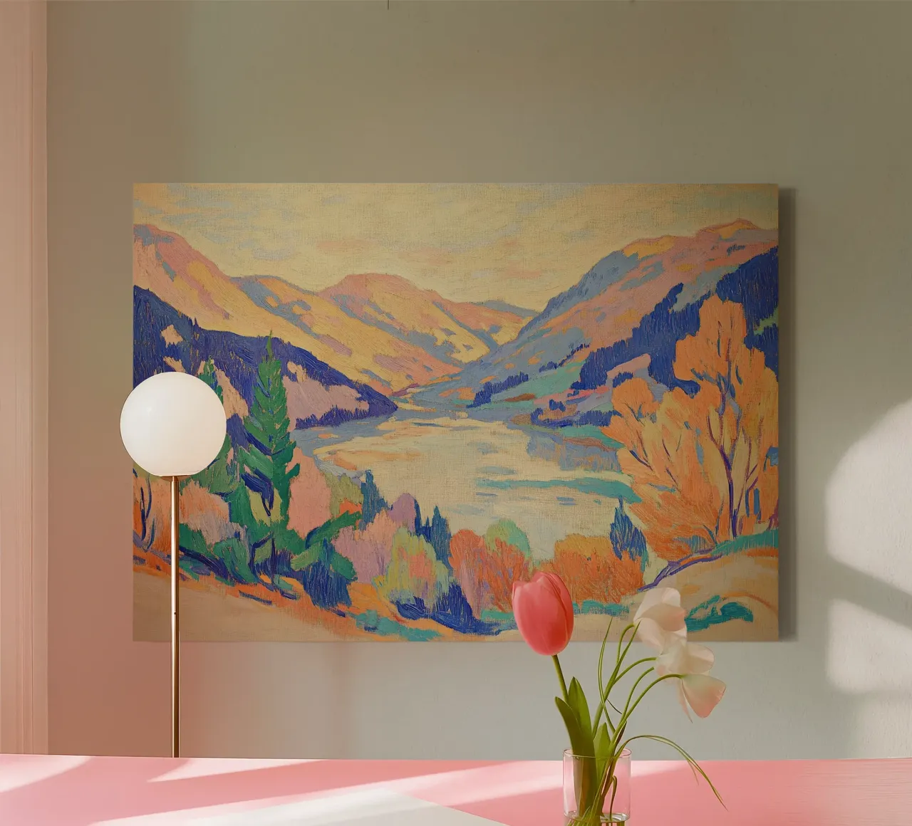 Matisse inspireert fauvisme Landschap canvas met Baklijst van Euphoria Theresa