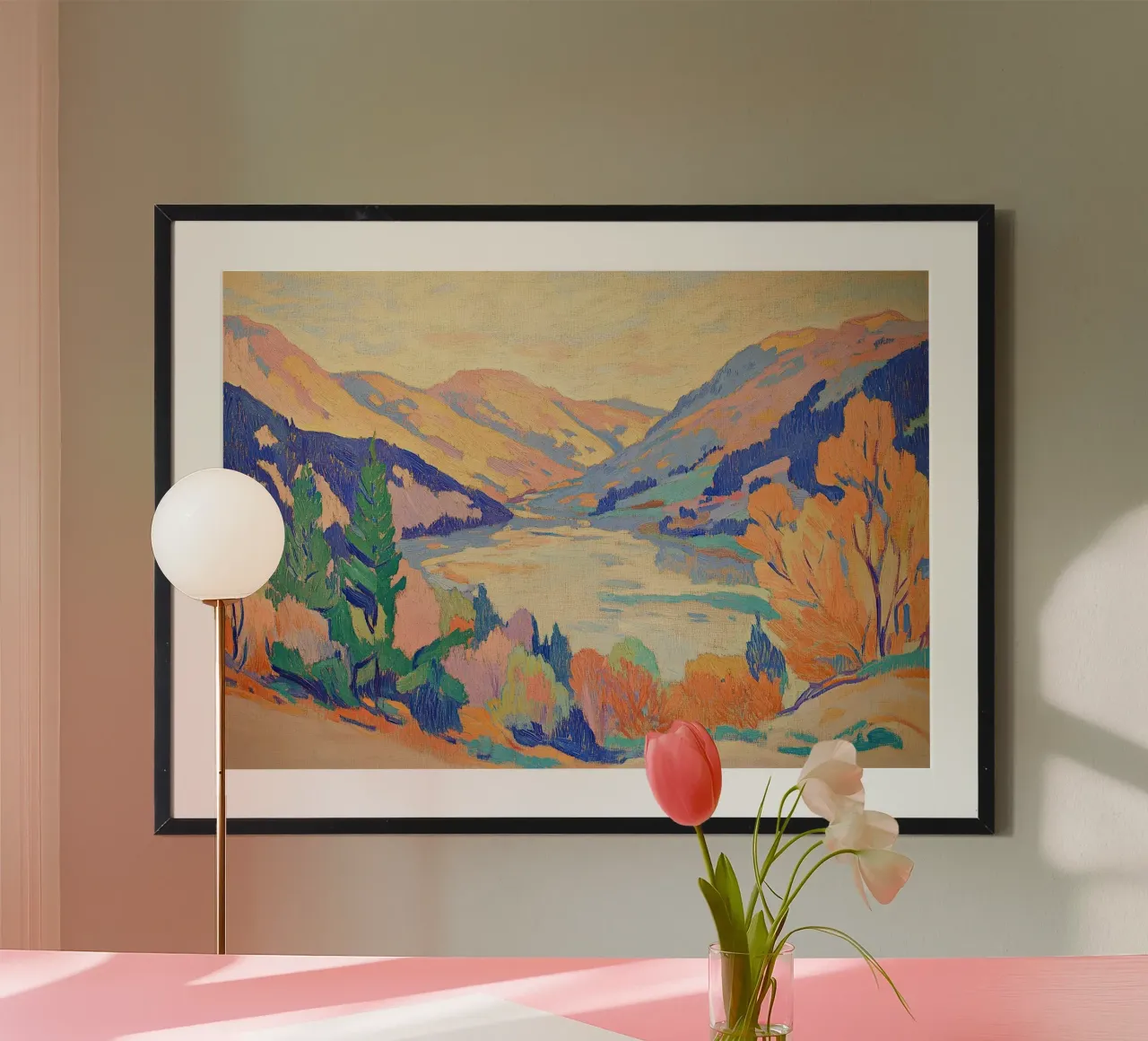 Matisse inspires Fauvism Landscape poster with wooden frame by Euphoria Theresa