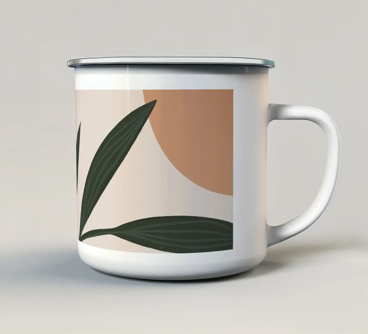 Boho Foglie Natura Minimalista Moderno tazza in smalto da Whole©
