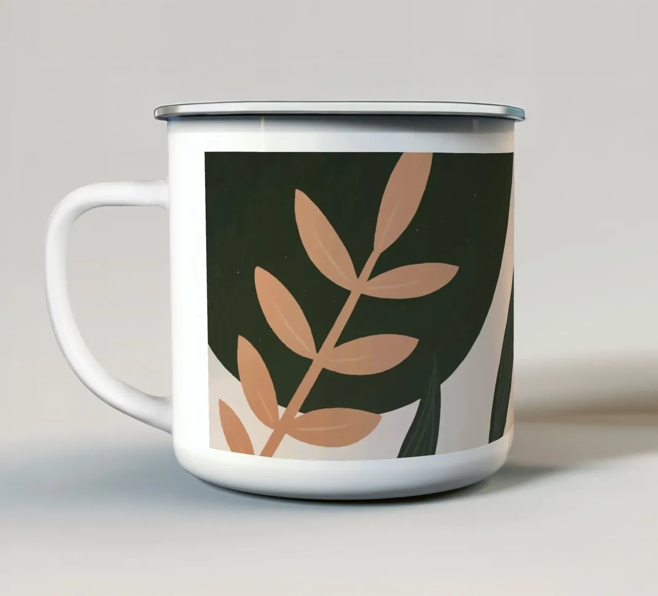 Boho Foglie Natura Minimalista Moderno tazza in smalto da Whole©