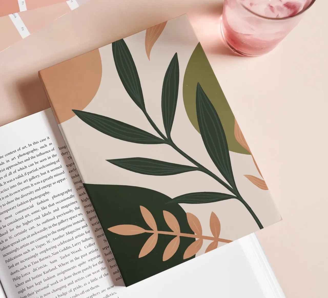 Boho Leaves Nature Minimalist Modern notebook by Whole©