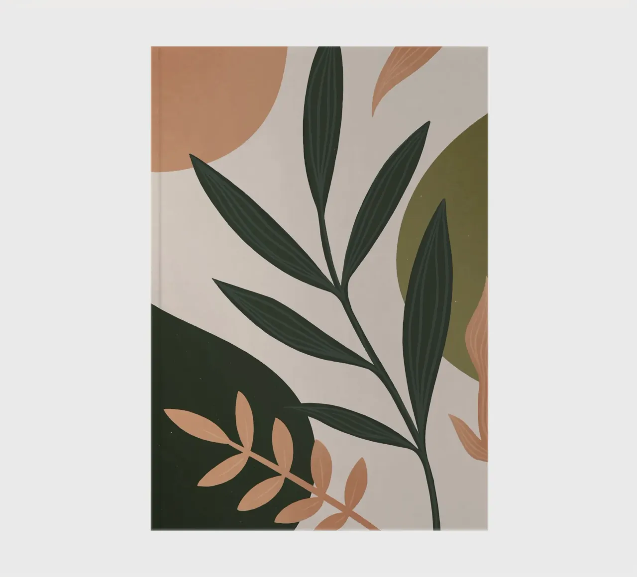 Boho Leaves Nature Minimalist Modern notebook by Whole©