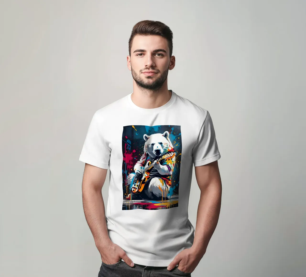 Orso polare che suona la chitarra, graffiti t-shirt da MakArena