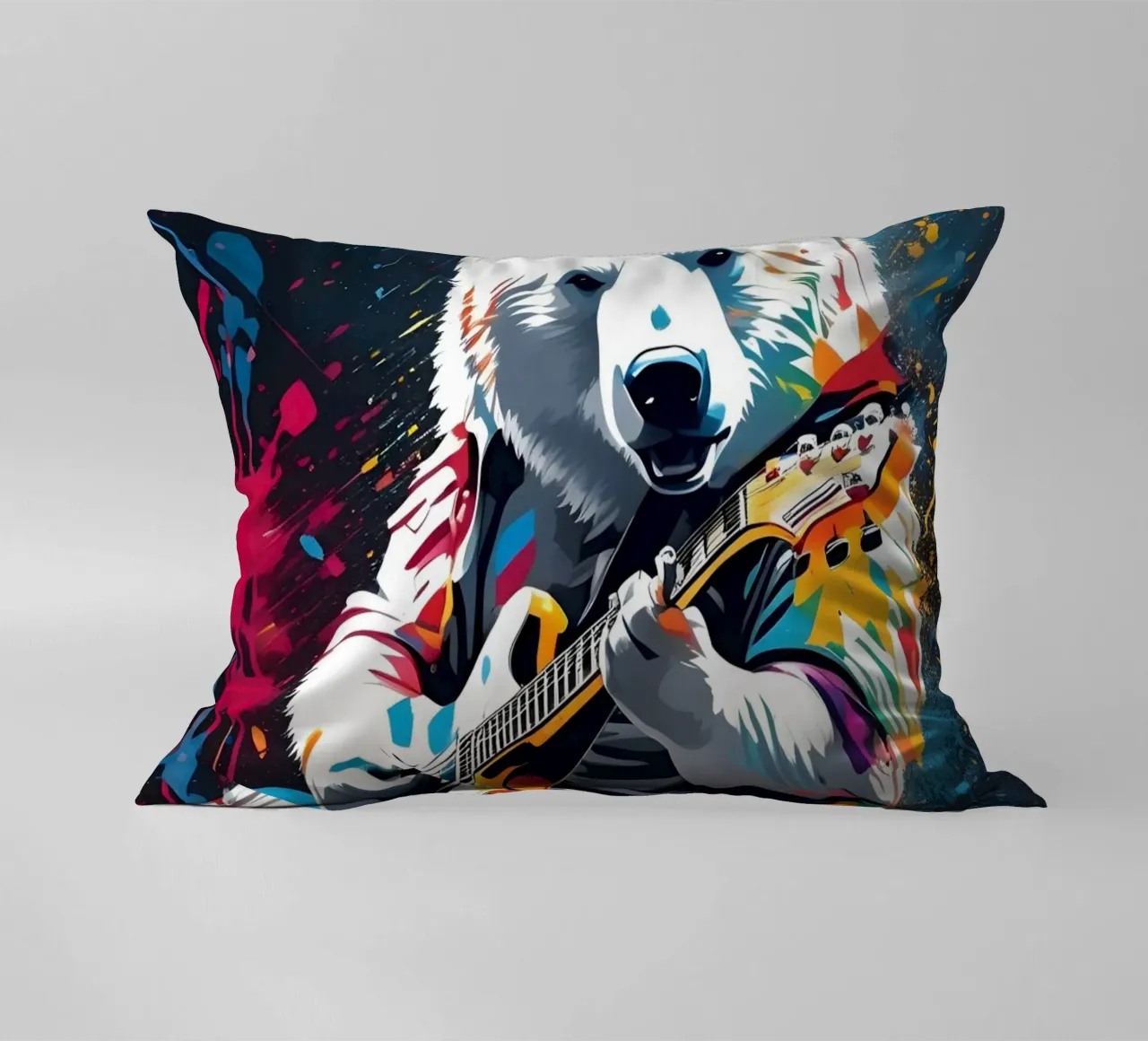 Orso polare che suona la chitarra, graffiti cuscino da MakArena