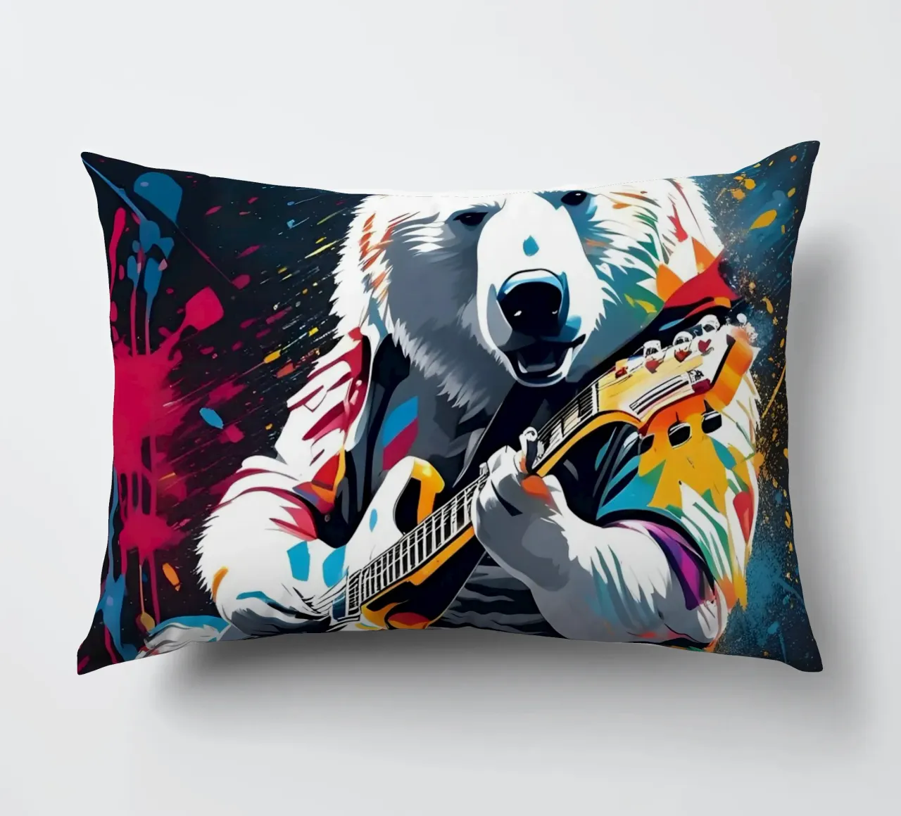 Orso polare che suona la chitarra, graffiti cuscino da MakArena