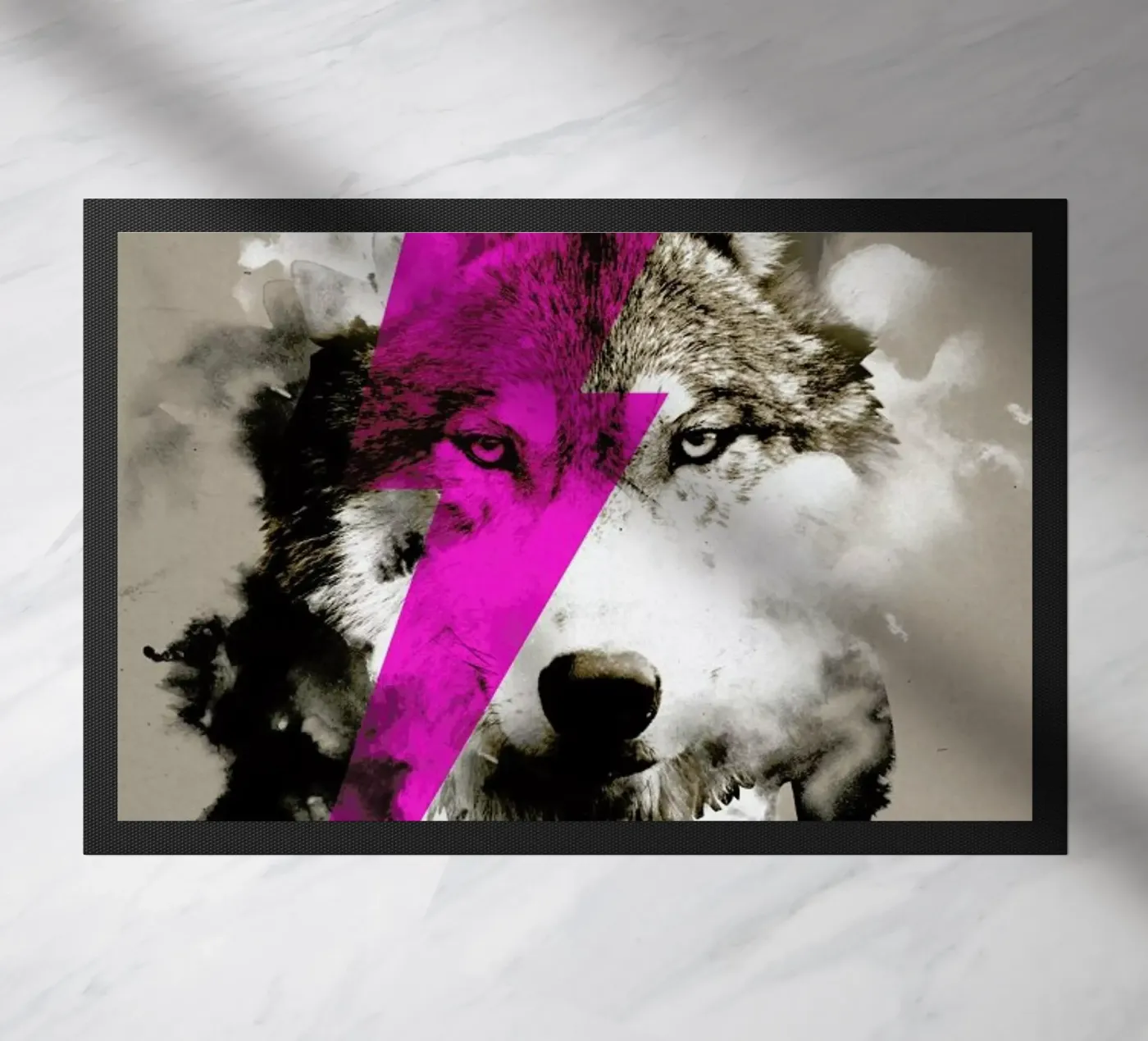 Wolf rocks Fußmatte von Róbert Farkas