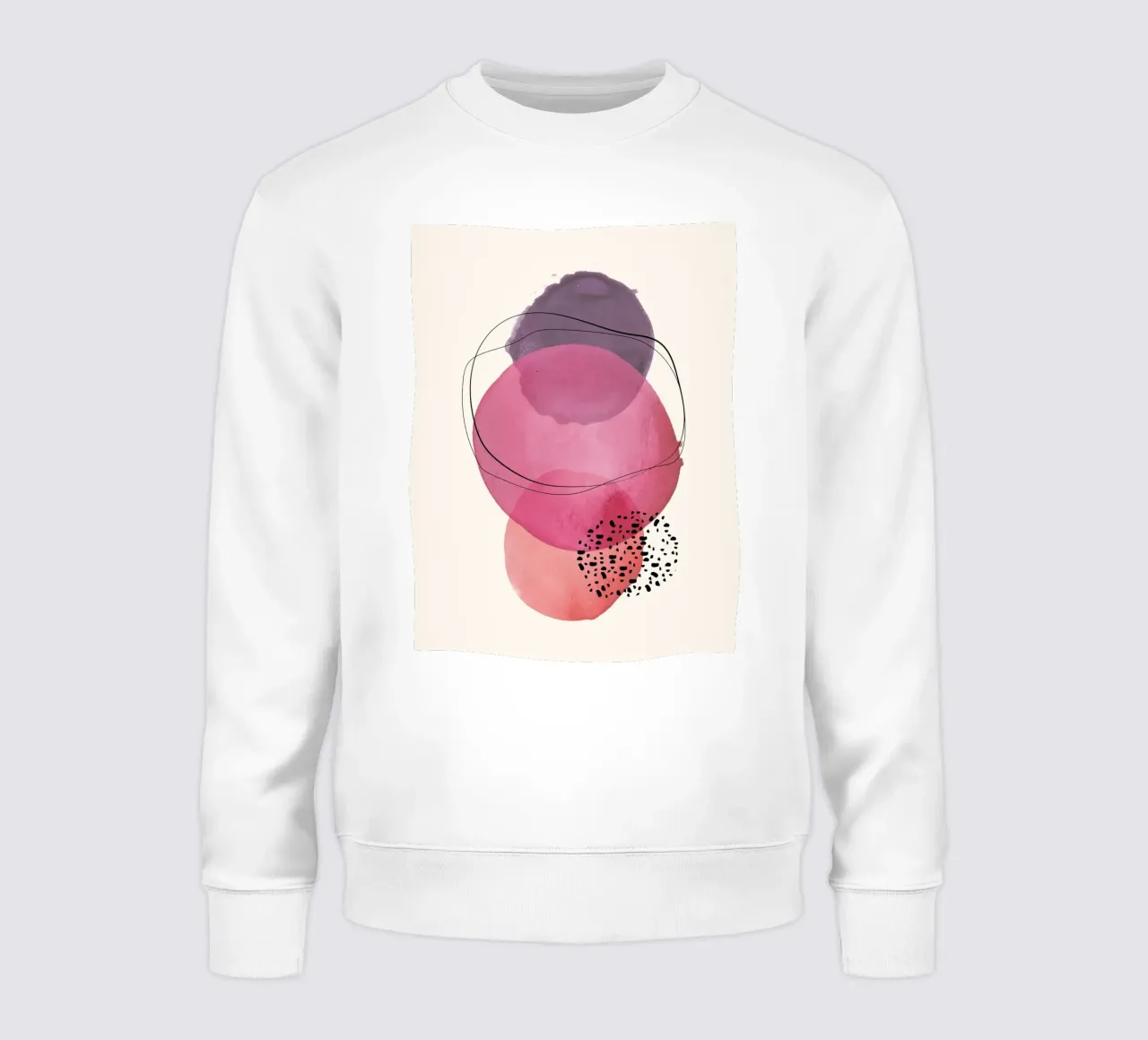 Cerchi acquerellati astratti moderni rosa felpa da Whole©