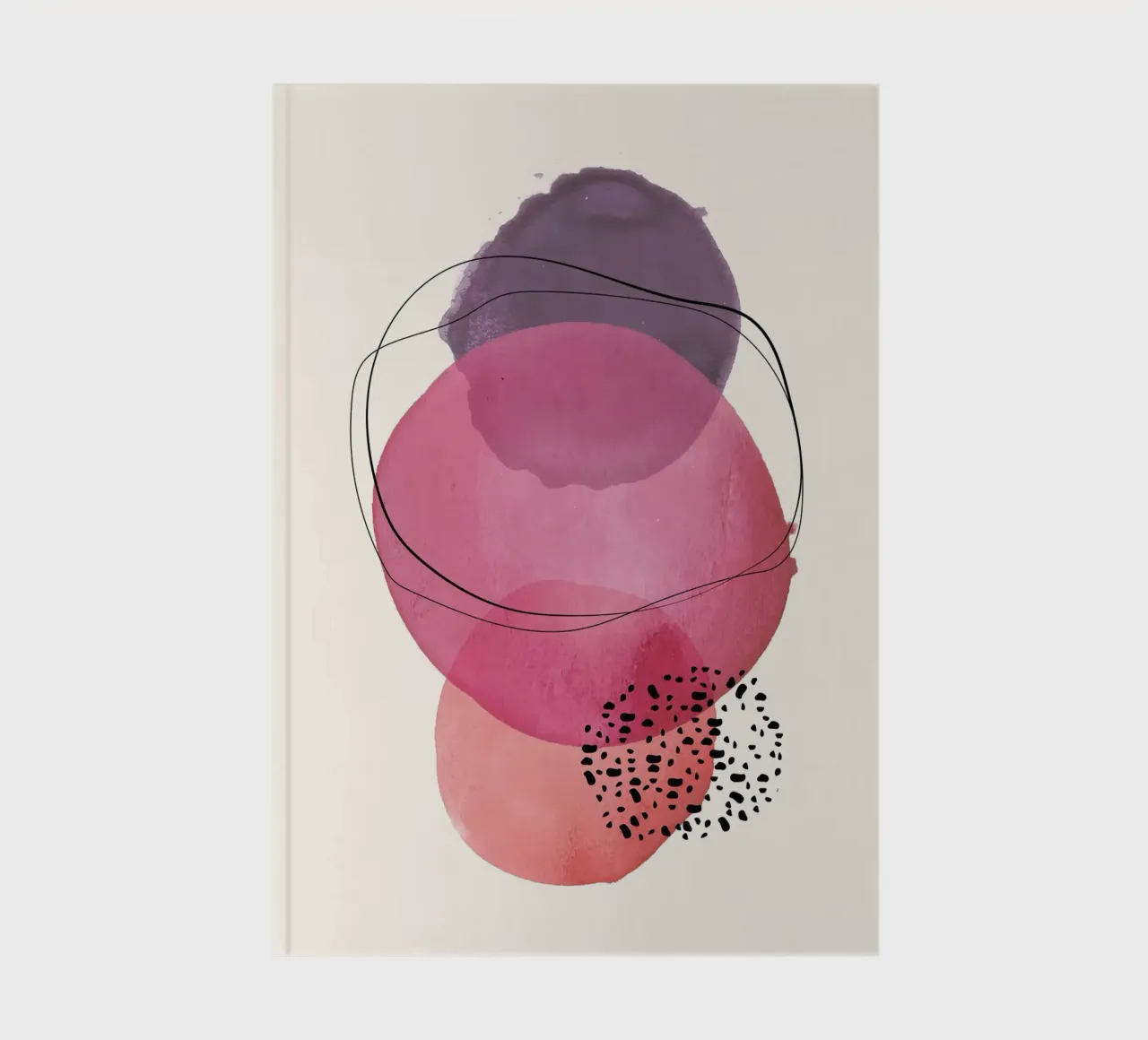 Watercolour Circles Abstract Modern Pink notebook by Whole©