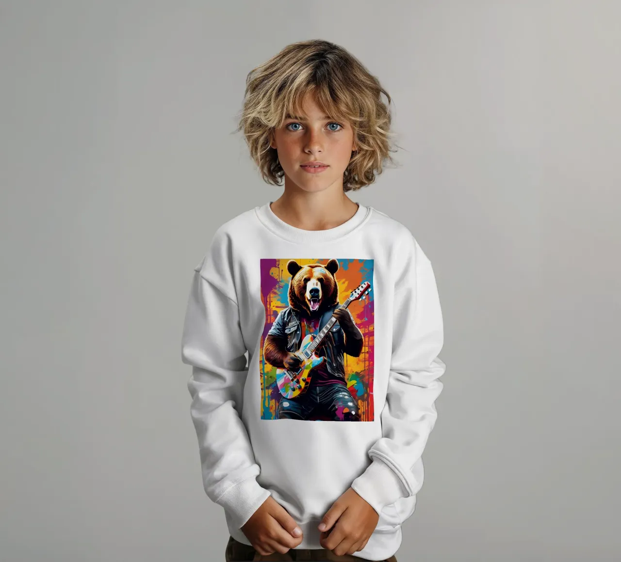 L'orso suona la chitarra, i graffiti felpa bambino da MakArena