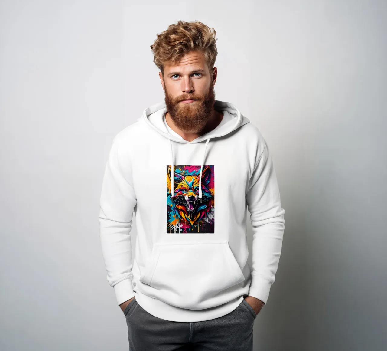 Aggressive fox, graffiti felpa con cappuccio da MakArena