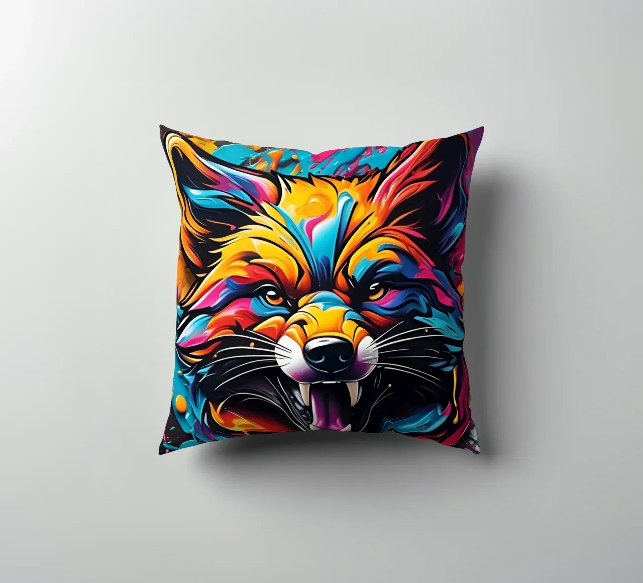 Aggressive fox, graffiti cuscino da MakArena