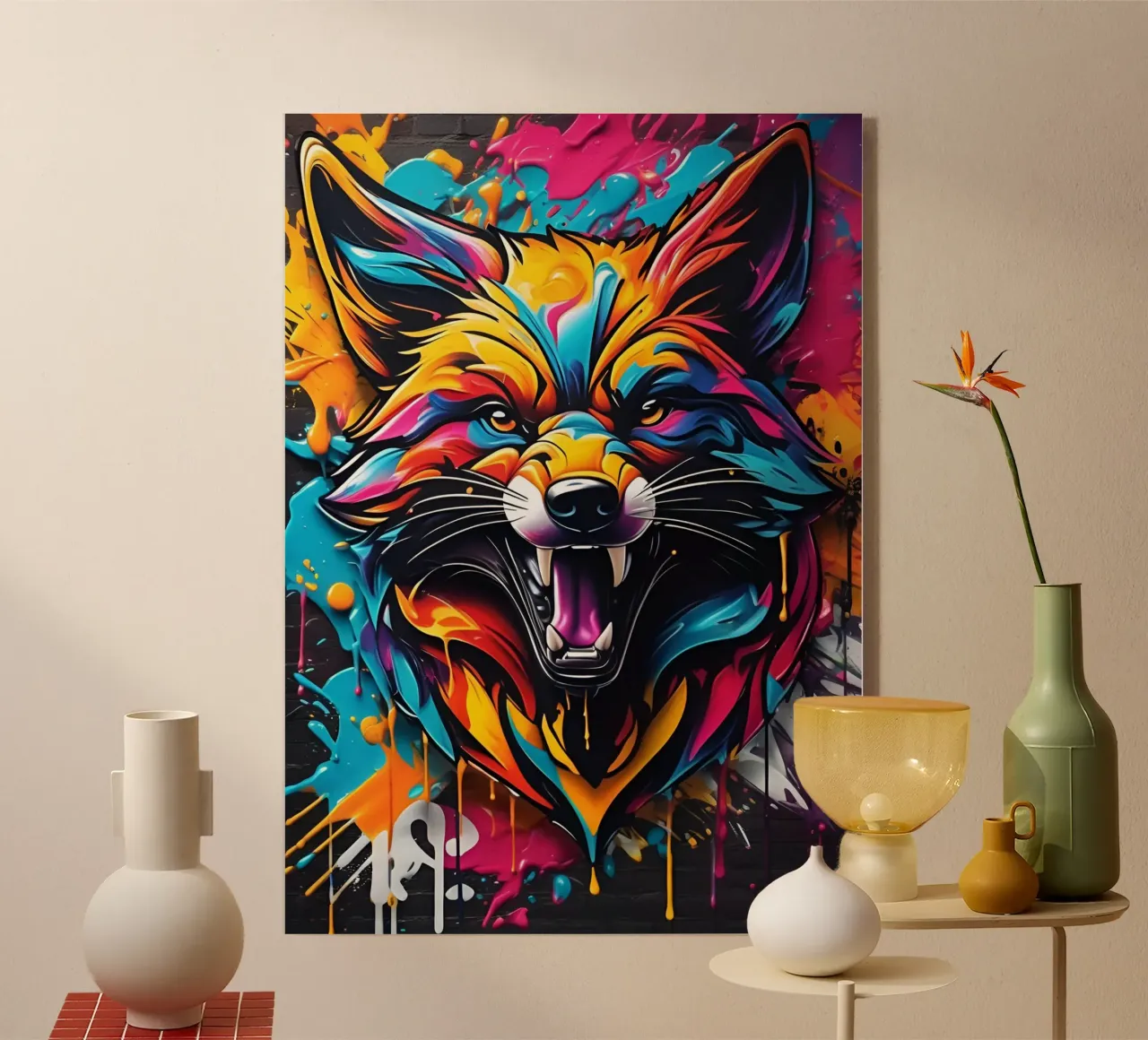 Aggressive fox, graffiti plexiglass da MakArena